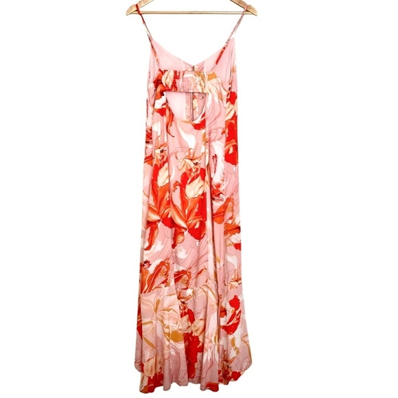 ABEL THE LABEL Flower Bomb Lola Button Front Hi Low Maxi Dress - Picture 8 of 10